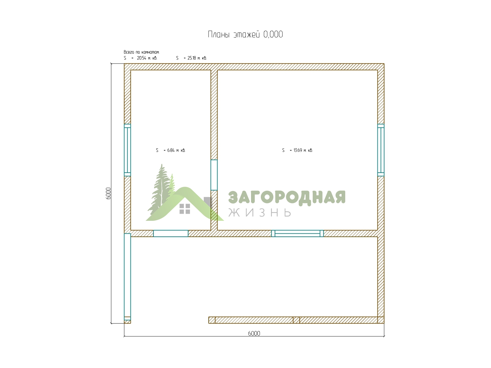 Дом из профилированного бруса 6х6 №8