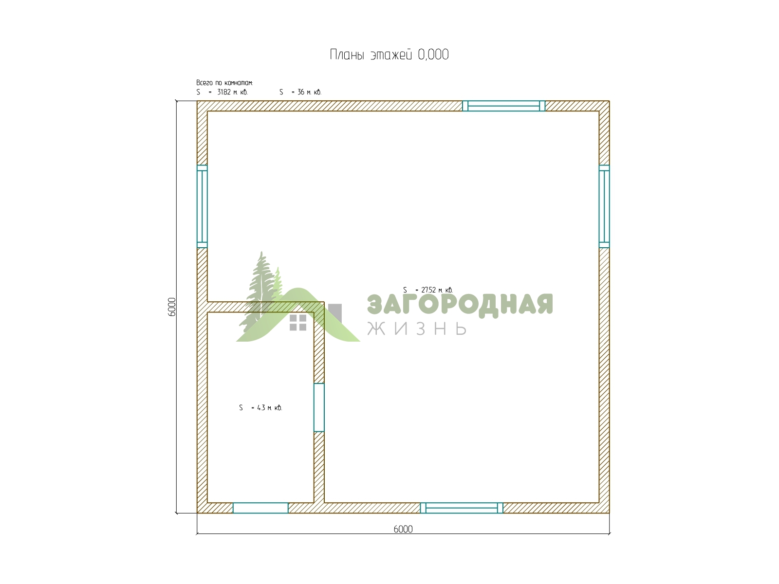 Дом из профилированного бруса 6х6 №10