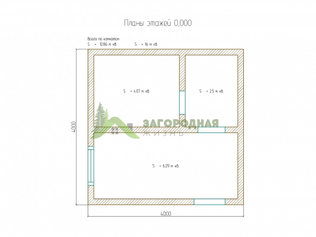 Баня из бруса 4х4 №3