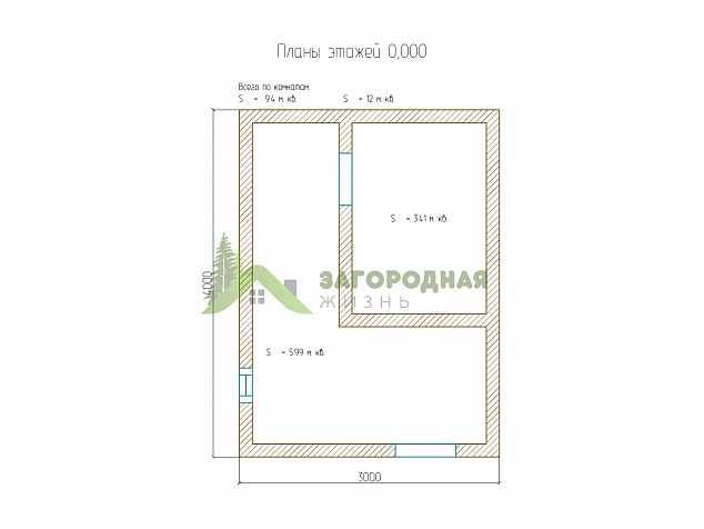 Баня из бруса 4х3 №1